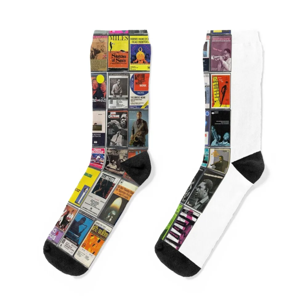 

Greatest Jazz Music - Vintage Cassette Album Cover Art Socks happy hockey cycling christmas gifts Women's Socks Men's