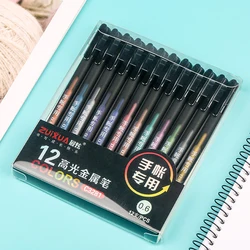 12Pcs/Set Creative Colors Gel Pen Set 0.6 Mm Needle Tube Pen Hand Account Diary Pen for Office School Writing Stationery