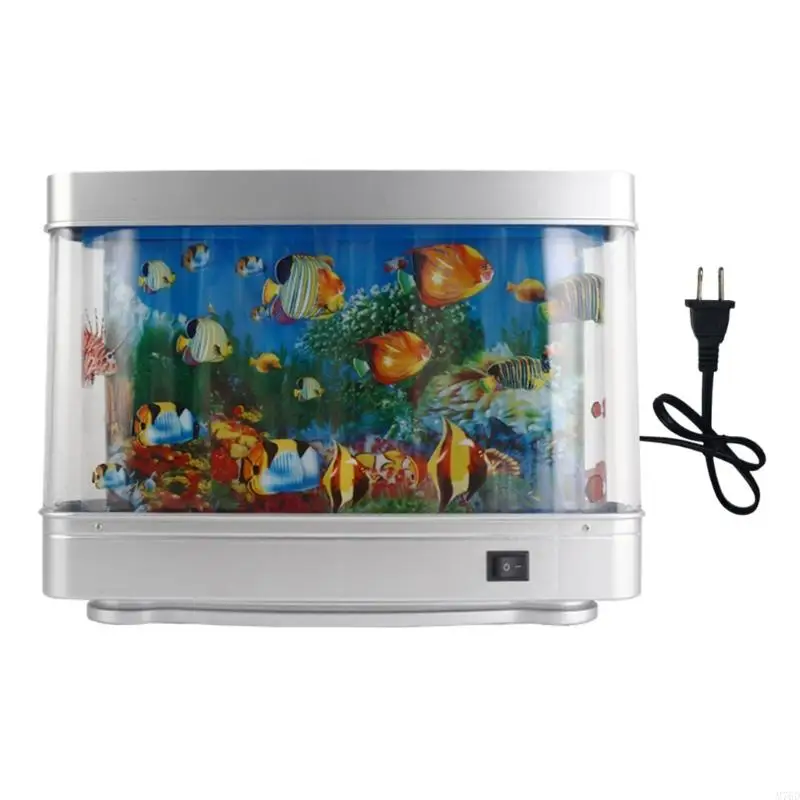 

M76D Energy Efficient Artificial Aquarium Lamp with Moving Fish Decors for Bedroom