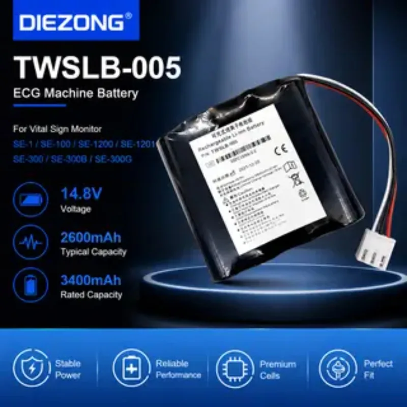 In Stock  TWSLB-005 HYLB-102 Battery For Vital Sign Monitor SE-1 SE-100 SE-1200 SE-1201 SE-300 SE-300B  14.8V 2600mAh