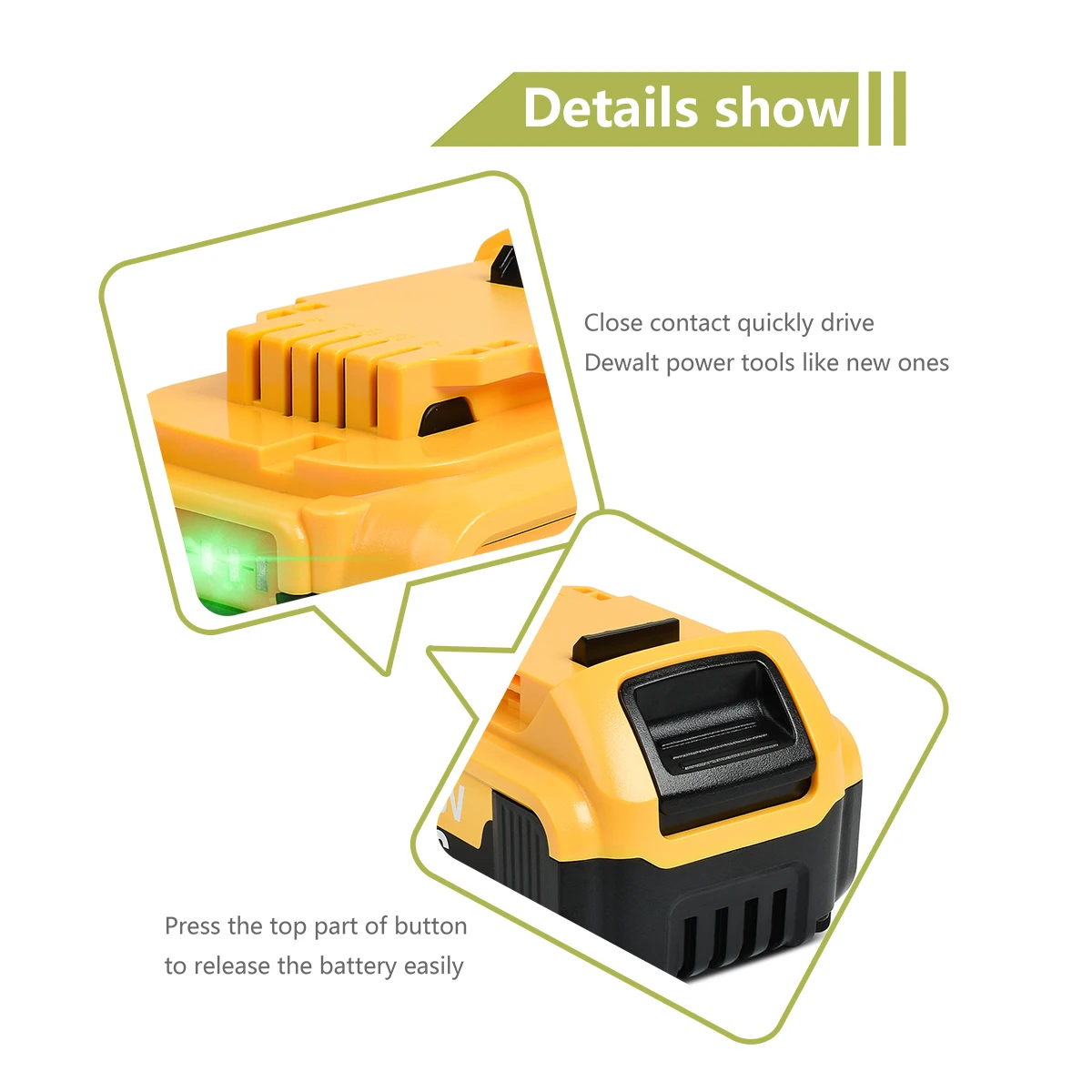 20V 9.0Ah Lithium-ion DCB206 Replacement Battery Compatible for Dewalt Battery DCB200 DCB205 DCB206-2 DCB204 DCB204BT-2 with LED