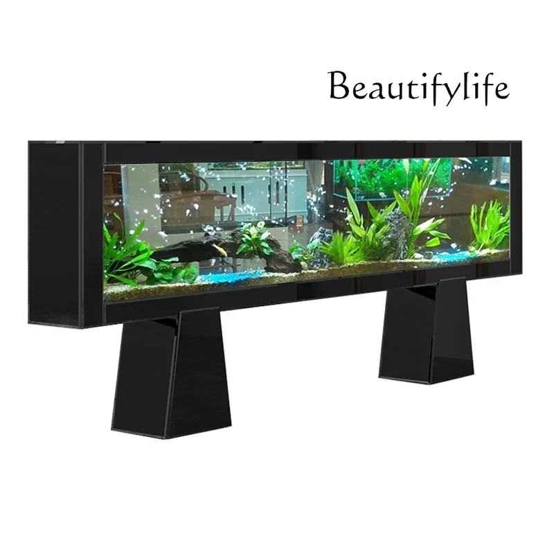 

NNLarge fish tank living room floor screen arowana tank home office ultra-white glass aquarium
