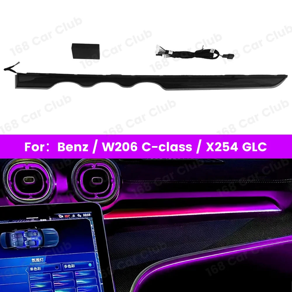 64 Color Ambient Light For Mercedes Benz W206 2022+ Non Destructive Installation of New Dynamic Front Passenger Decorative Light