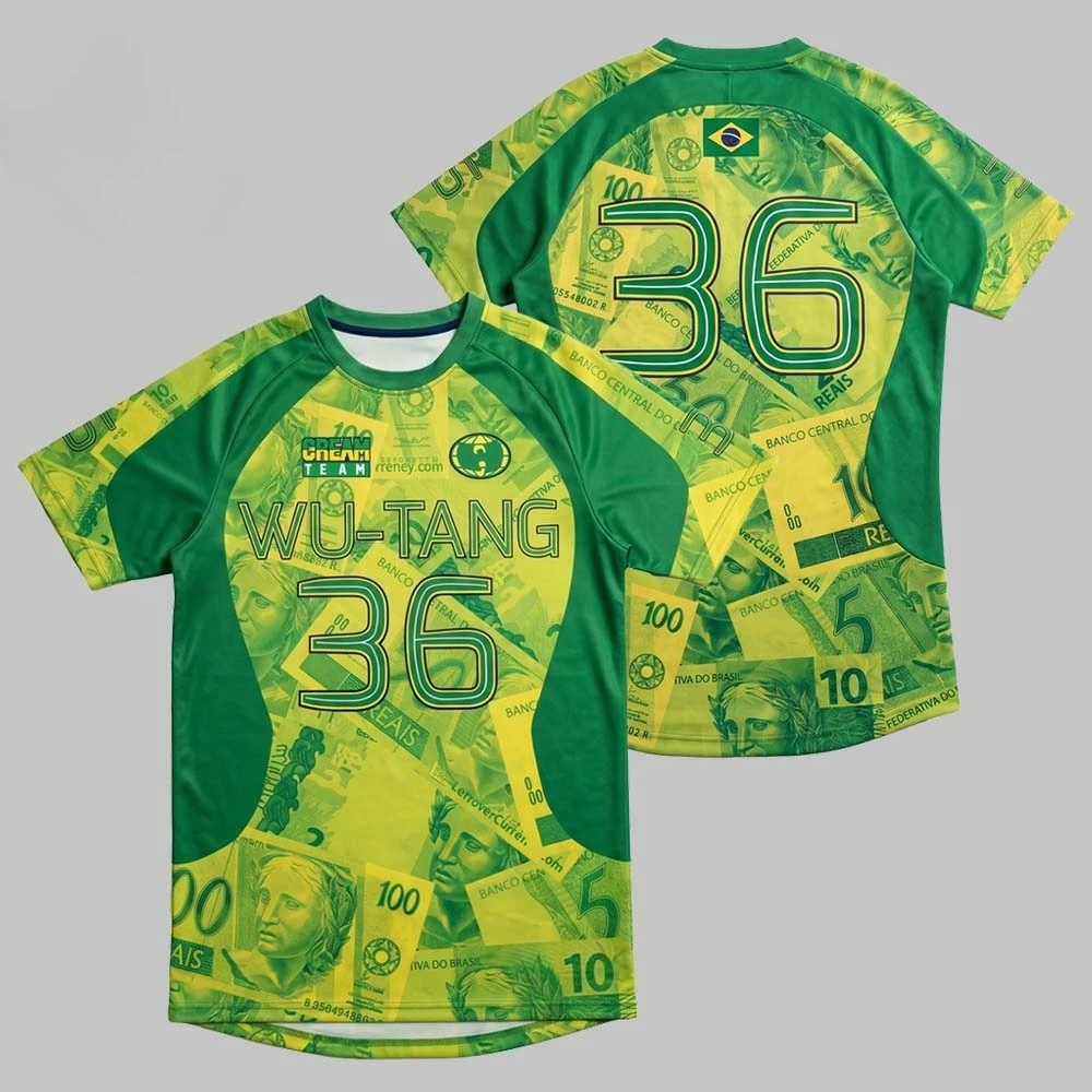 2026 Wu-Tang Clan 3D-Druck Brasilien BRL Grafik Fußballtrikot, Herren Damen Y2k Hip-Hop Schnelltrocknendes Mode-Sweatshirt