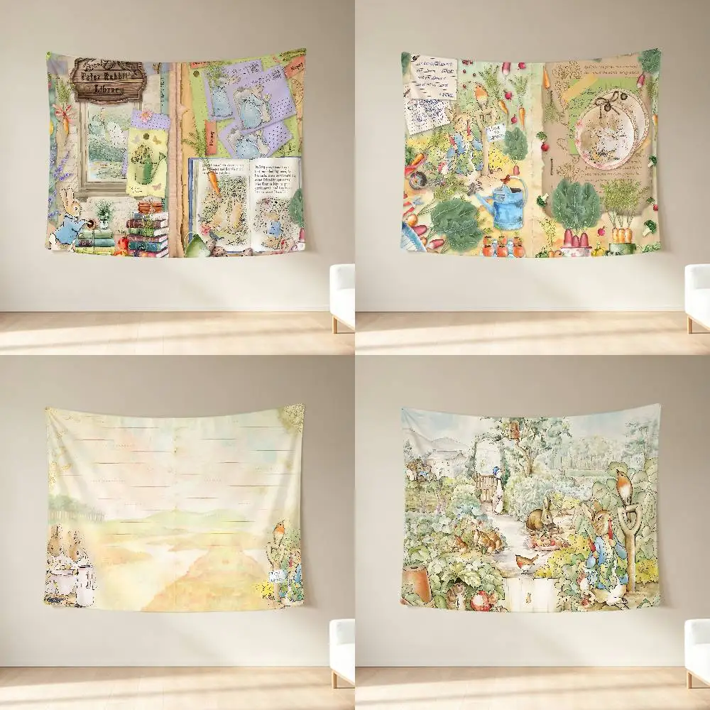 P-Peter Rabbit Tapestry Banner Meme Tapestry With HD Printing Cool Flags For College Dorm Room