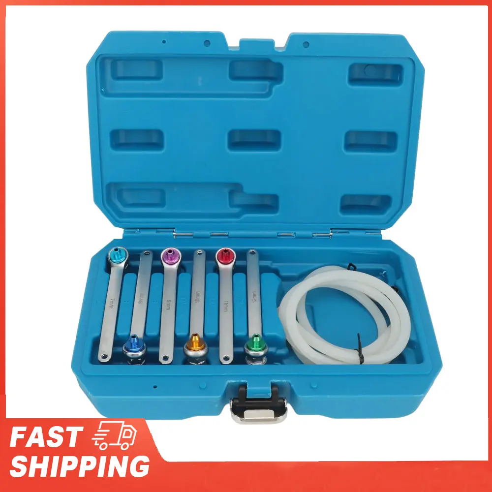 

Brake Bleeding Wrenches Efficient Bleeding High Hardness Silicone Hose with Storage Box Bleed Brake Fluid Spanner Kit for Car