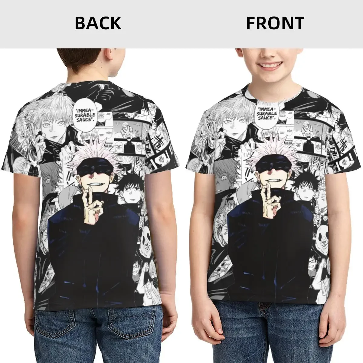 Anime Jujutsu Kaisen T Shirt- Short Sleeve Crew Neck Soft Fitted Tee Shirts for Teen Girl &