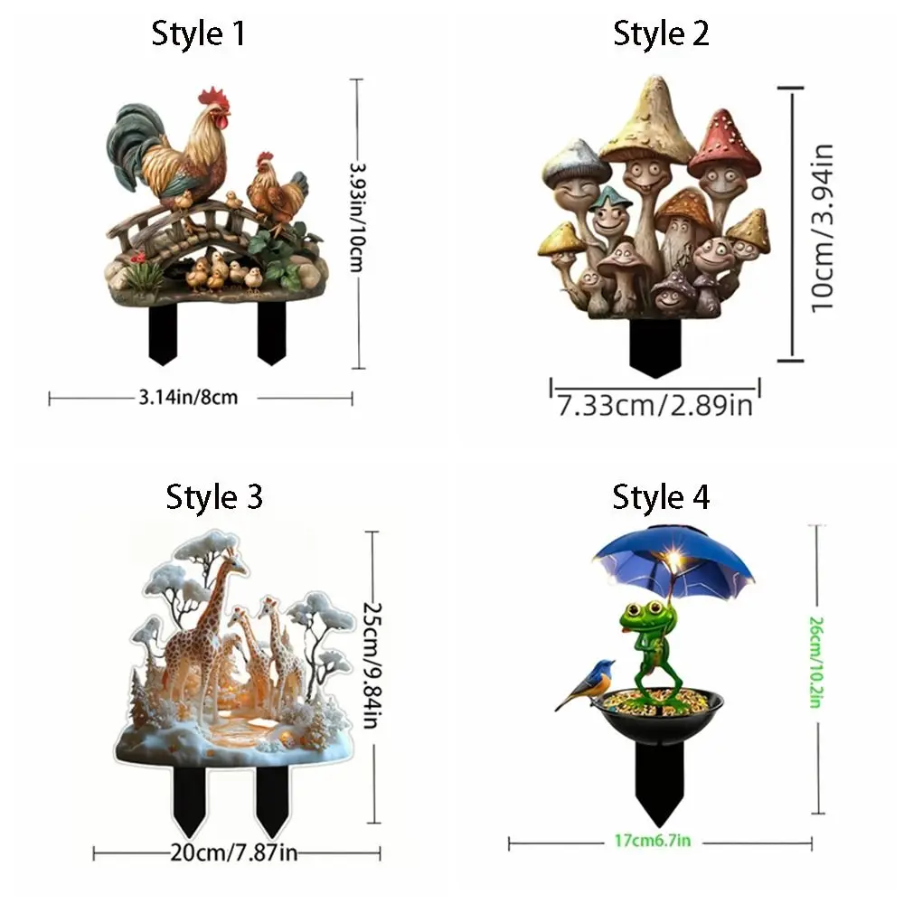 Micro Landscapes Decoration Acrylic Garden Signage Cute Waterproof Mini Figurine Multi Functional Creative Garden Stake Patio