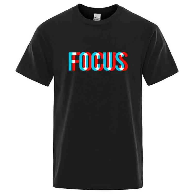 2026 New Summer Men's T-shirt High Quality Cotton Loose Focus Print Men Top Casual Loose O-neck Men Short Sleeve T-shirt