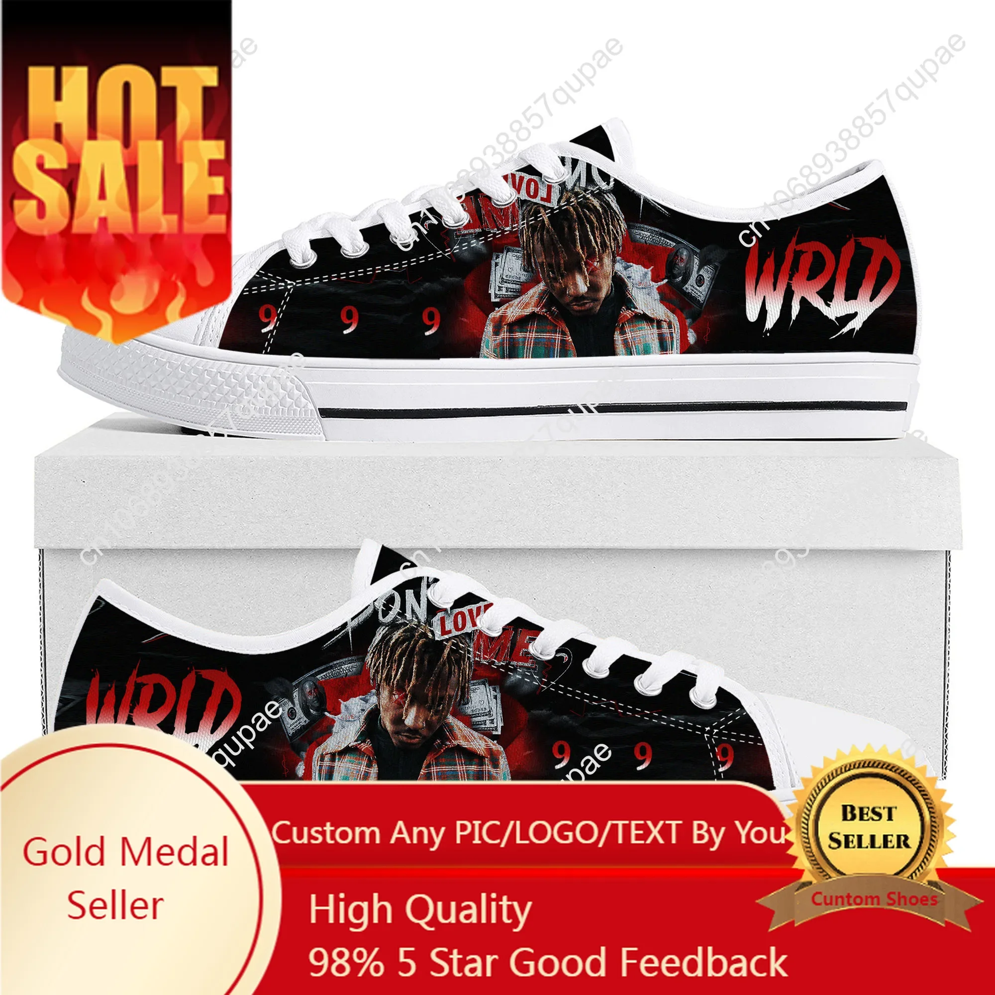 

Juice Wrld 999 Hip Hop Rapper Low Top High Quality Sneakers Mens Womens Teenager Canvas Sneaker Casual Couple Shoes Custom Shoe