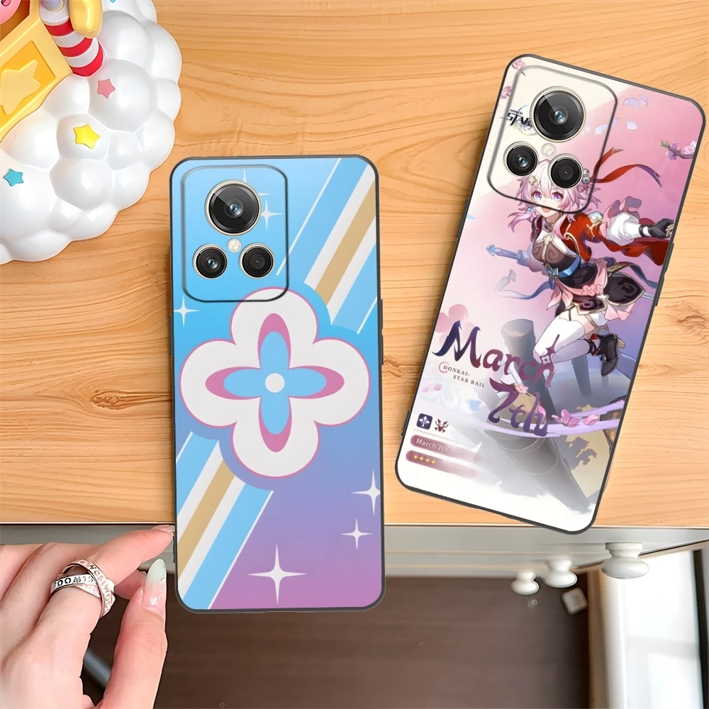 Honkai Star Rail March 7th Mobile Phone Case for Realme GT 2 9i 8i 7i Pro X50 X2 C35 C21 C20 C11 C3 Black Soft Phone Cover Shell