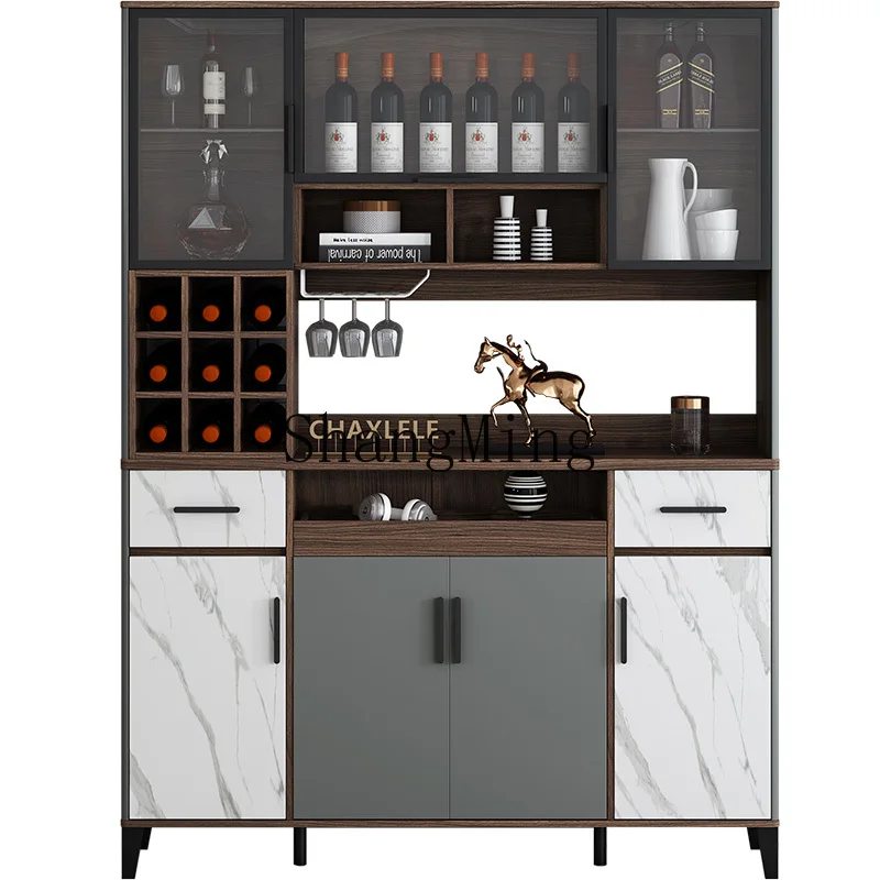 

ZYY solid wood light luxury dining side cabinet modern simple storage glass display cabinet multi-functional combination cabinet