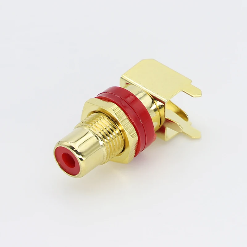 1/2PCS brass RCA female Socket Connector gold-plated solder plate extended RCA socket terminal for AV audio amplifier speaker