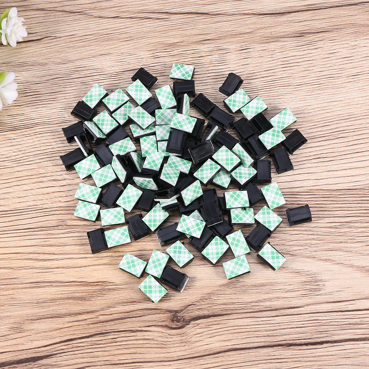 

100pcs Cable Clips Adhesive Wire Organizer Holders For Cord Management Clamp Mountable On Smooth Surfaces Black