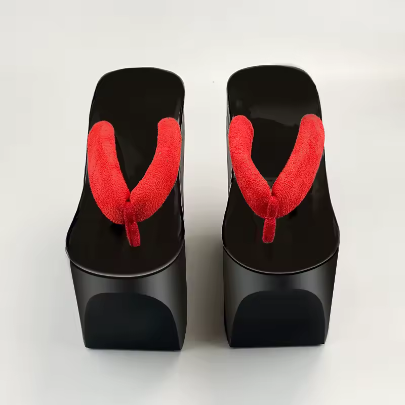 Women PVC Japanese GETA Clog Flops Flip Plastic Sandal Shoes Cosplay Japan Geisha 10CM - AliExpress 