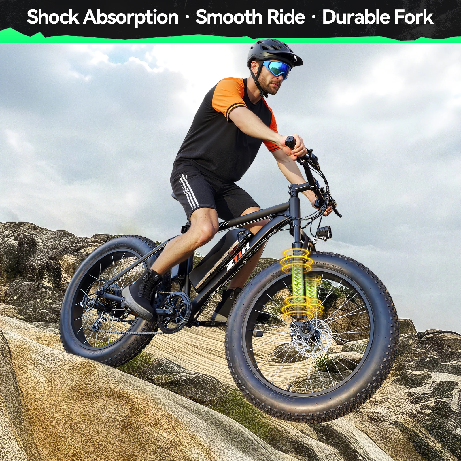 دراجة كهربائية بمحرك 1000 وات، بطارية قابلة للإزالة 48 فولت 13 أمبير في الساعة، 26 ميجا في الساعة، دراجة كهربائية 50 ميلًا، دراجة ثلجية بإطارات سميكة مقاس 24*4 بوصة