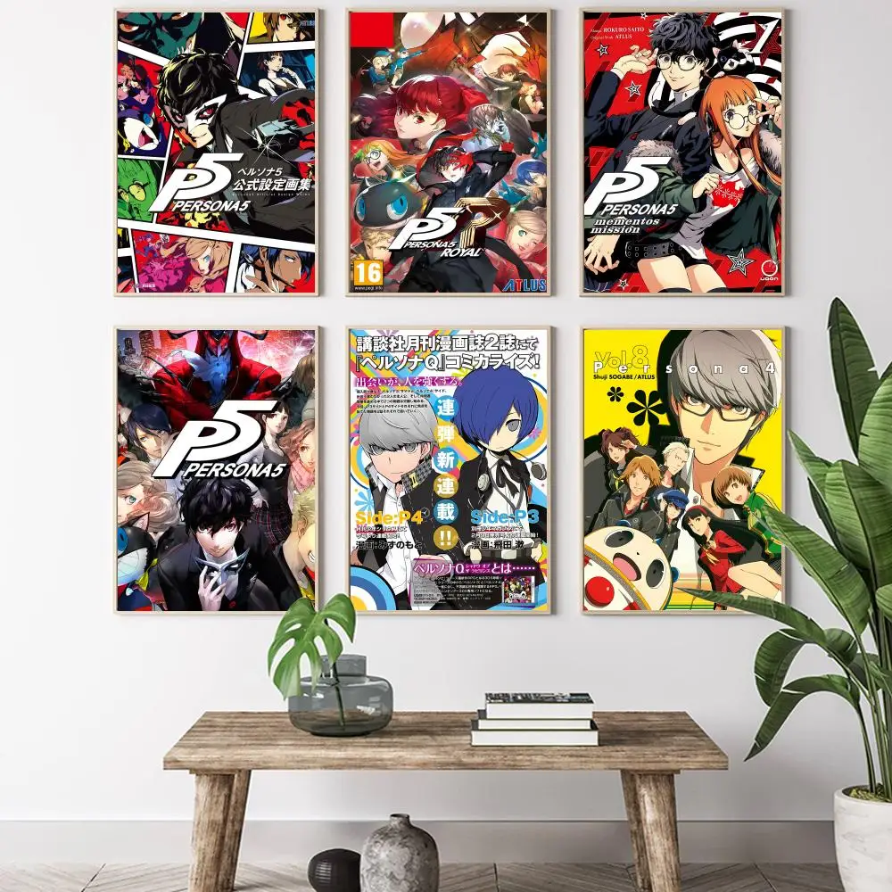 Classic Anime P-Persona 5 Painting Calligraphy Canvas Poster: Crease Free Waterproof Durable All Space Wall Decor