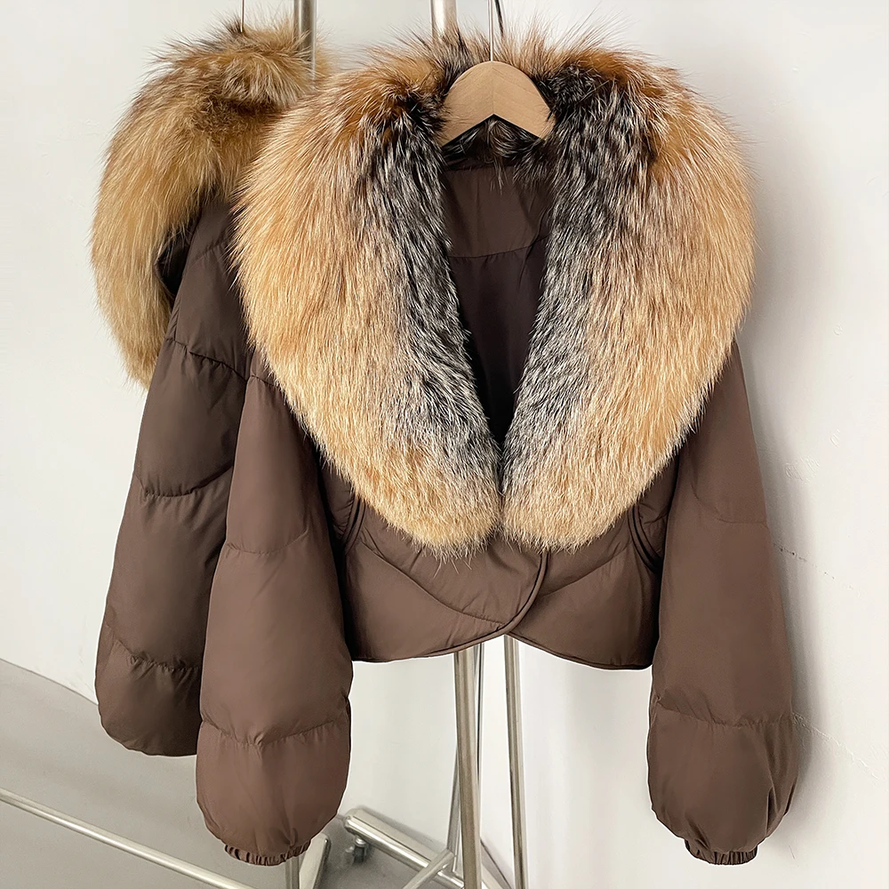 Down Jacket Lightweight Down Padding Women Big Natural Fox Fur Collar Female Puffer Jacket with Fur Real Fur Coat Women Winter view 2