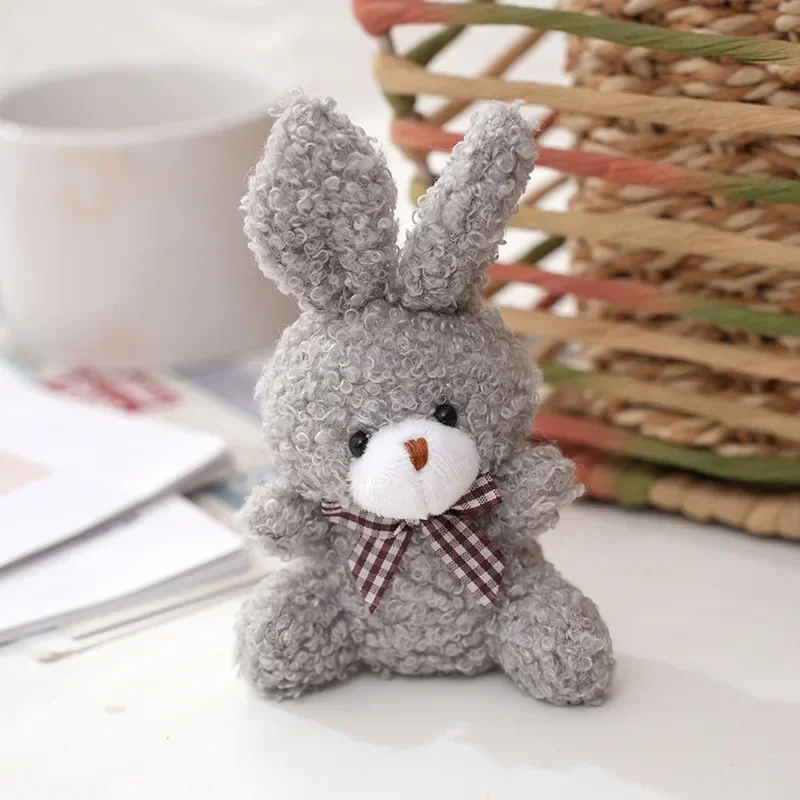 1Pc Plush Bunny Dolls KeyChain Ornament Rabbit with Hanging-Hook for Bag Purse Tote Backpack Stuffed Doll Keyring