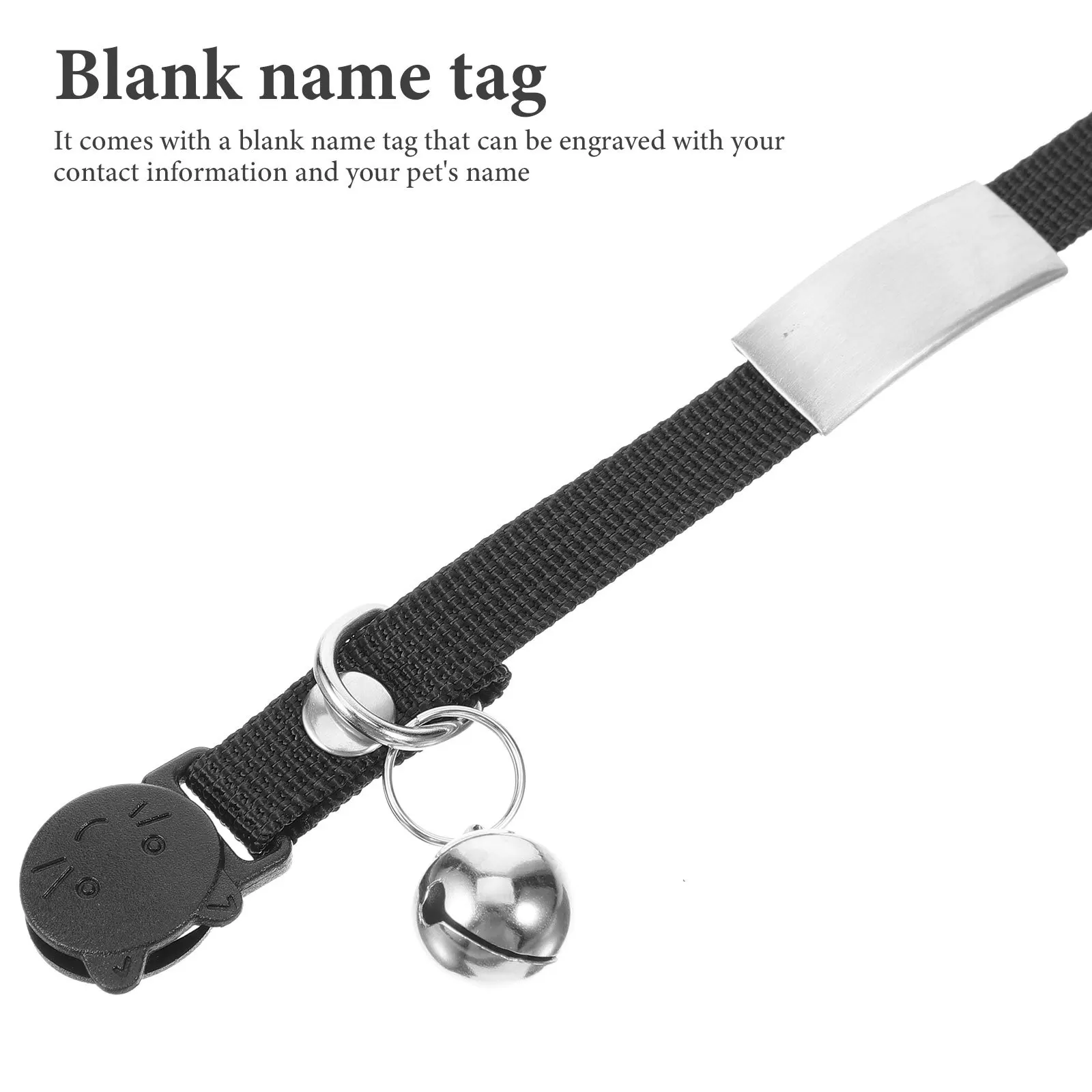 

Adjustable Cat Collar Durable Polyester Material with Bell and Blank Name Tag for Outdoor Indoor Anti-Lost Pet Collar