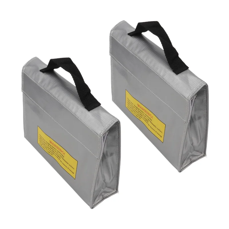2 Pcs Lithium Battery Safety Bag Fireproof Explosion Proof PVC Fiber Effective Air Isolation Battery Safety Sack