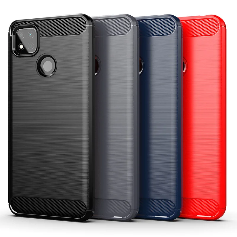 Shockproof Silicone Cases for Xiaomi Redmi 9C NFC 9 Activ 9c Carbon Fiber Case for Mi Poco C3 C31 Matte Soft Back Cover Fundas