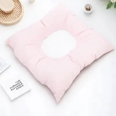 

1pc Beauty Salon Face Down Pillow Pink Massage Table Pad Supple O-hole Pillow Reusable Spa Body Relax Pad Massaging