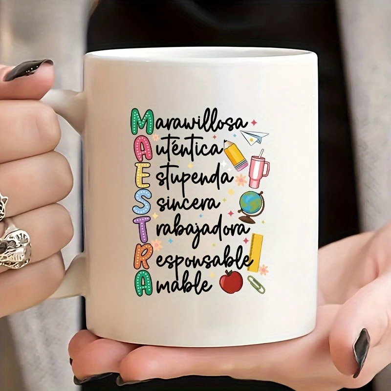 Journée des enseignants, tasses décoratives colorées de dessins animés pour l'appréciation des enseignants avec des citations inspirantes, meilleur cadeau pour les enseignants