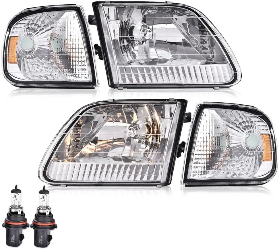 

Headlight Assembly Compatible with Ford F150 1997-2003 /Fit 97-99 F250 /Fit 1997-2002 Ford Expedition Driver & Passenger Side La