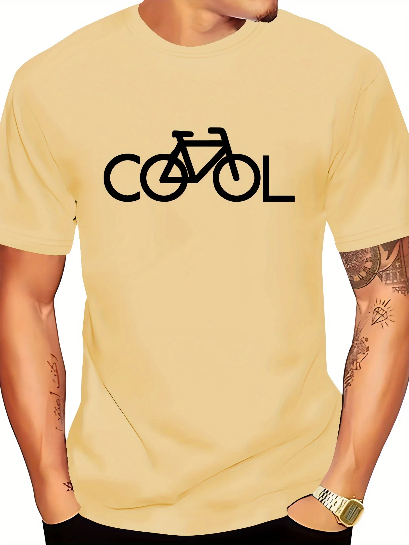 Men's Versatile T-Shirt, High-End Fashion Casual Printed Short Sleeve Trendy Top