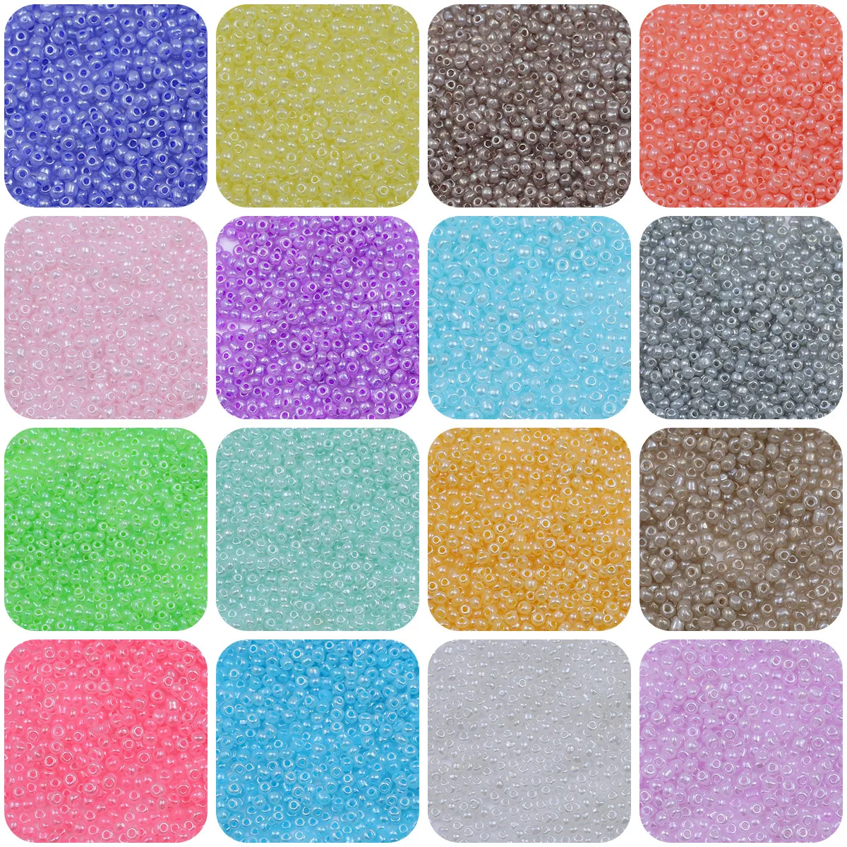 Cuentas de arroz pequeñas de cristal de colores, ilusión cremosa de 4mm, espaciador de cristal, cuentas sueltas para fabricación de joyería, pulsera, accesorios para pendientes DIY