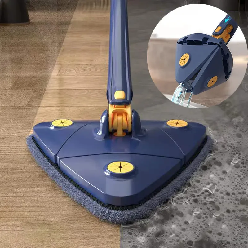 Triangle Mop 360 Cleaning Mop Telescopic Household Ceiling Cleaning Brush Tool Self-draining To Clean Tiles and Walls