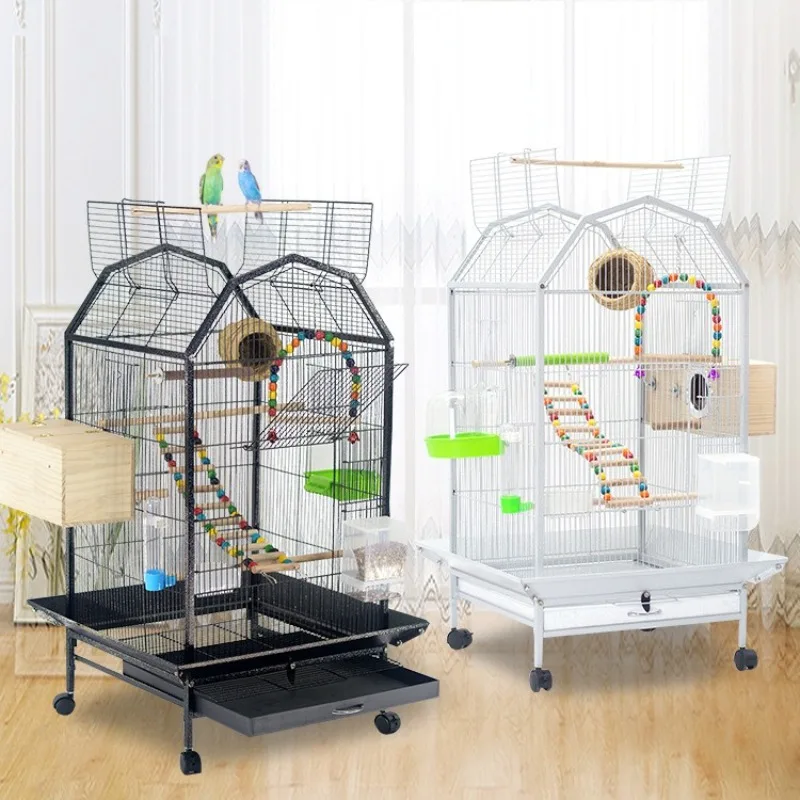

Extra Large Bird Cage for Parrots Spacious Eco Habitat for Cockatiels Finch Lovebird Aviary with Stand Durable Metal Enclosure