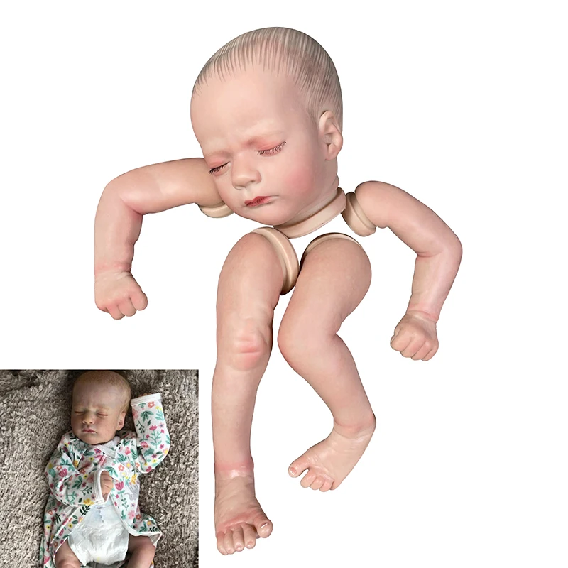 

17Inch Already Painted Reborn Doll Kit Ashley Rooted Eyelash Unassembled DIY Mold Handmade Doll Parts