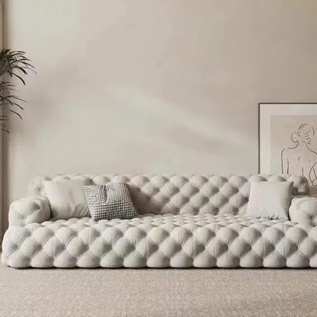 Light luxury American moon sofa Italian buckle modern combination simple small apartment living room French cream villa