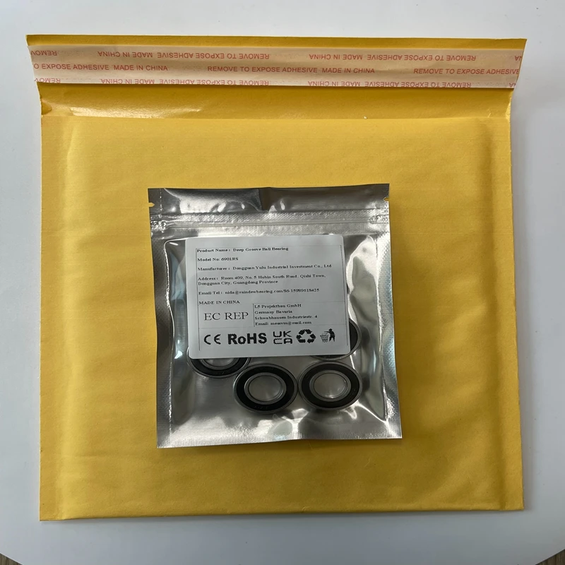 

4 шт. 6901-RS подшипники 12X24X6 мм, хромированные подшипники для велосипеда, упакованные в масленке и с двойным уплотнением