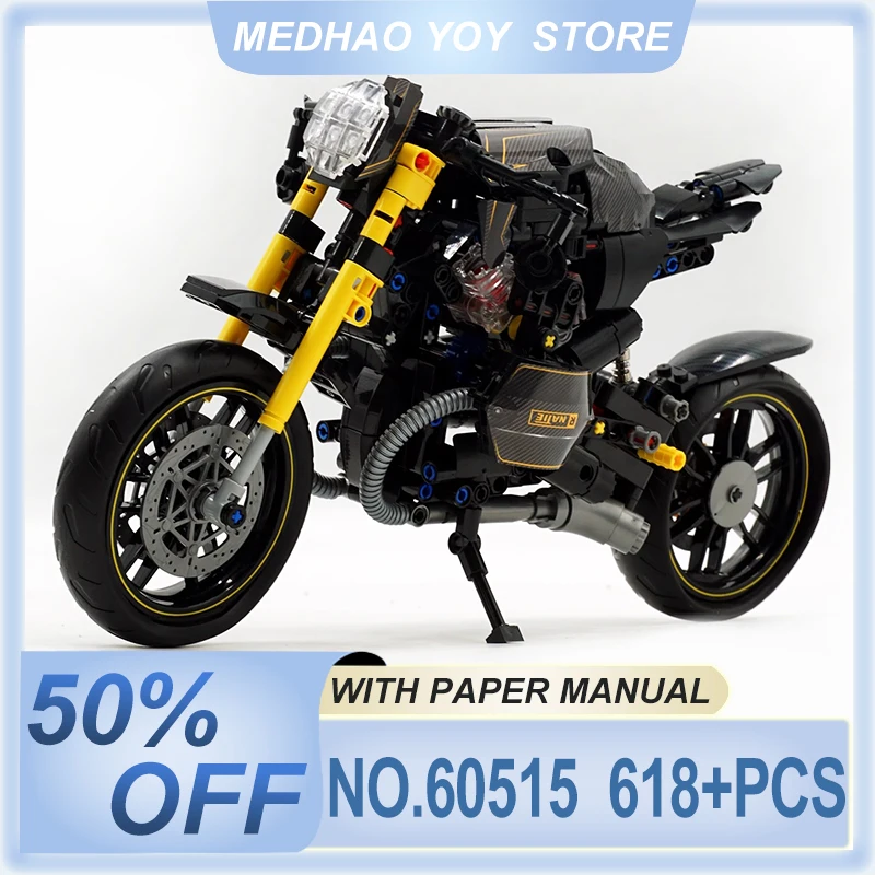 

MOC 60515, технический мотоцикл, модель спортивного автомобиля, силовой локомотив, мотоцикл, строительные блоки, кирпичи, игрушка «сделай сам», Рождественский подарок для мальчиков и детей