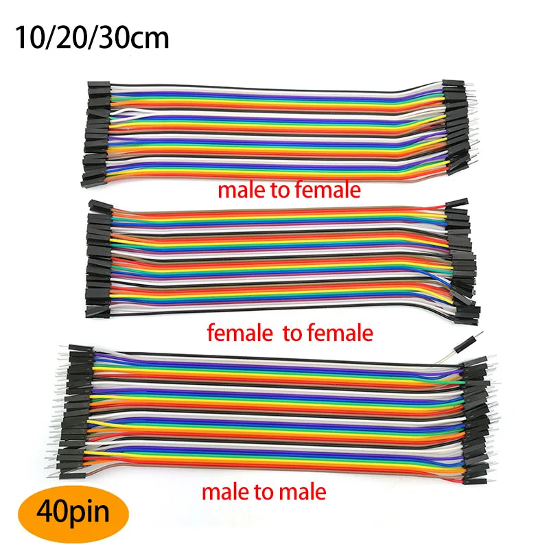 10 cm 20 cm 30 cm 40 Pin Dupont Jumper Line Wire Stecker auf Stecker Buchse auf Stecker Buchse Jumper Wire Elekktisches Kabel für DIY