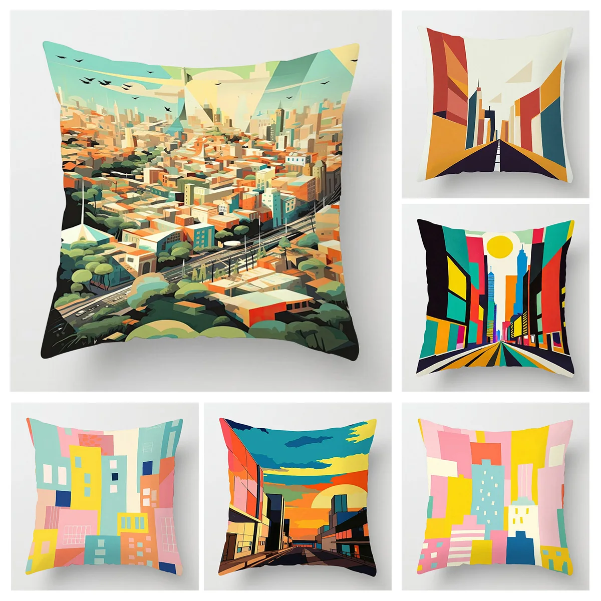 Luxury Abstract Geometric Throw Pillow Cover 18x18 20x20 Inch Home Decor Sofa Cushion Cover with Hidden Zipper