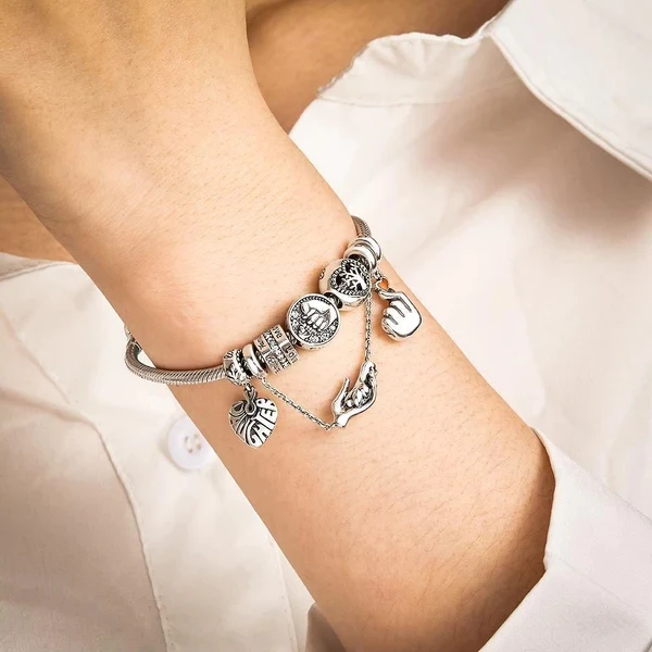 خريف شتاء جديد S925 SilverPlegnant الأم الأخوات خوذة مفتاح السيارة رائعة سحر صالح سوار قلادة DIY بها بنفسك المرأة مجوهرات #6