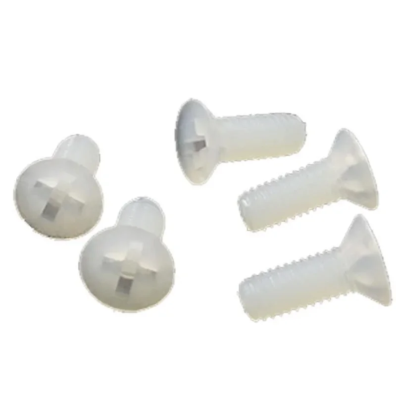 1000pcs/lot White Nylon Recessed Cross Head Screw Plastic Cross Bolt Countersunk Flat Head Screw M5x8/10/12/15/20/25MM