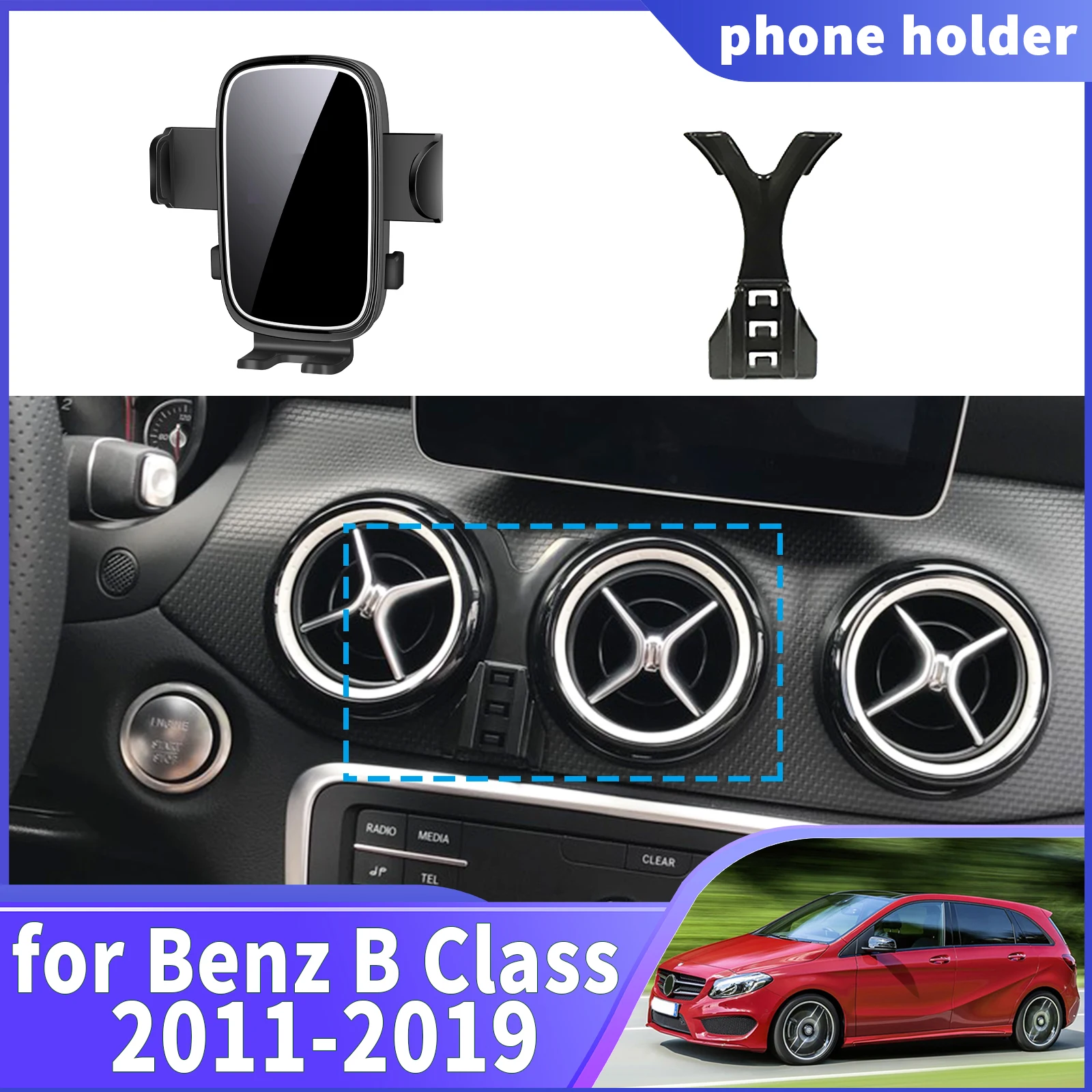 

fit for Mercedes Benz B Class W246 GLA CLA 2011 2012 2013 2014-2019 ​​Navigation Phone Holder Mount Customized Car accessoires