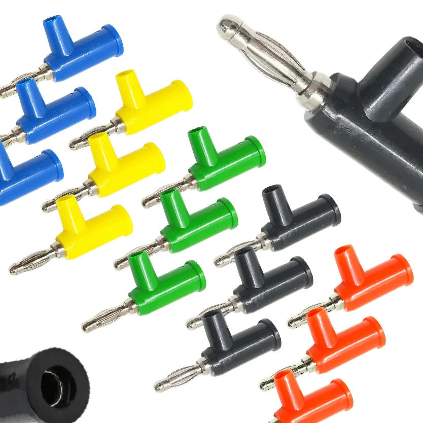 Conector eléctrico apilable de 4mm tipo banana, adaptador sin soldadura