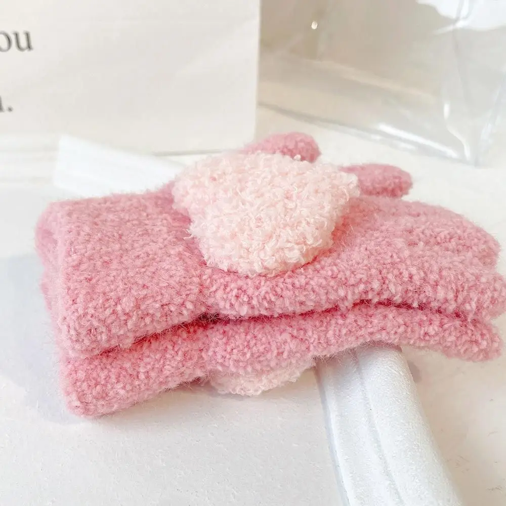 Love Shaped Winter 1-3 Years Children Solid Color Thickened Mittens For Boys and Girls Five Finger Gloves