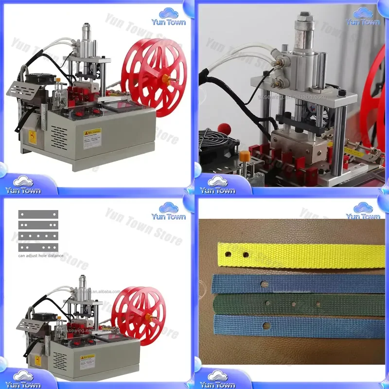 Automatic Ribbon Webbing Punching Tape Machine for Adjustable Distance Punch Hole Cutting Tool for Furniture Assembly