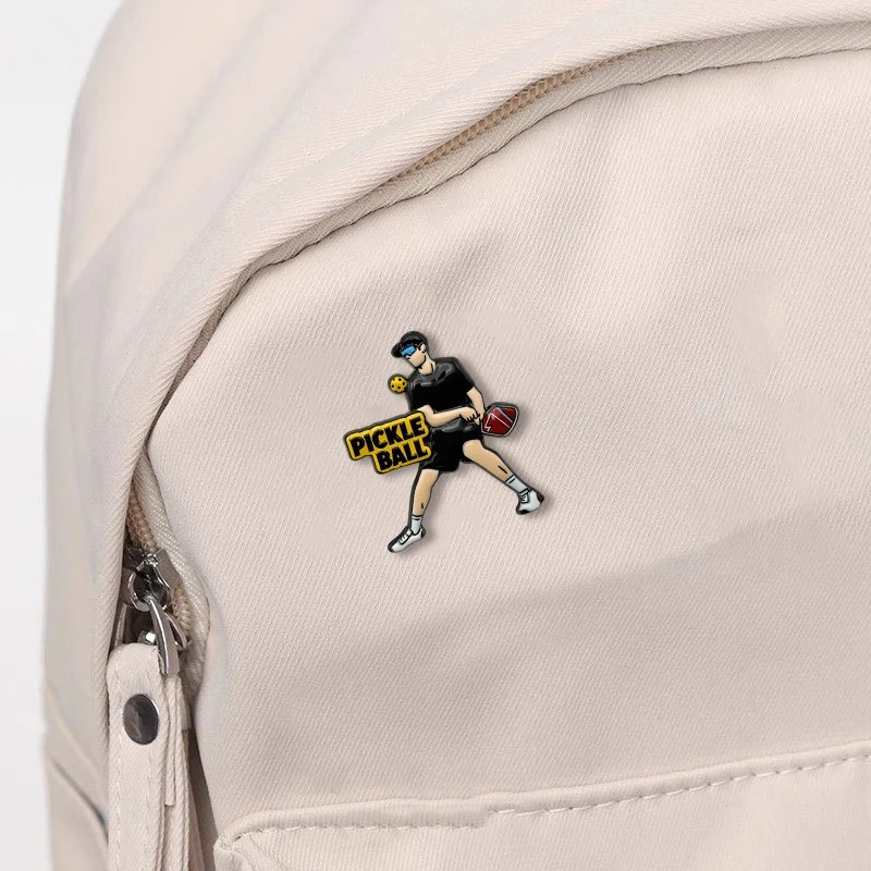 Creative New Pickleball Brooch Unisex Casual Commute Sports Gift Metal Badges Pins DIY Clothing Bags Hat Scarf T-shirt Accessory