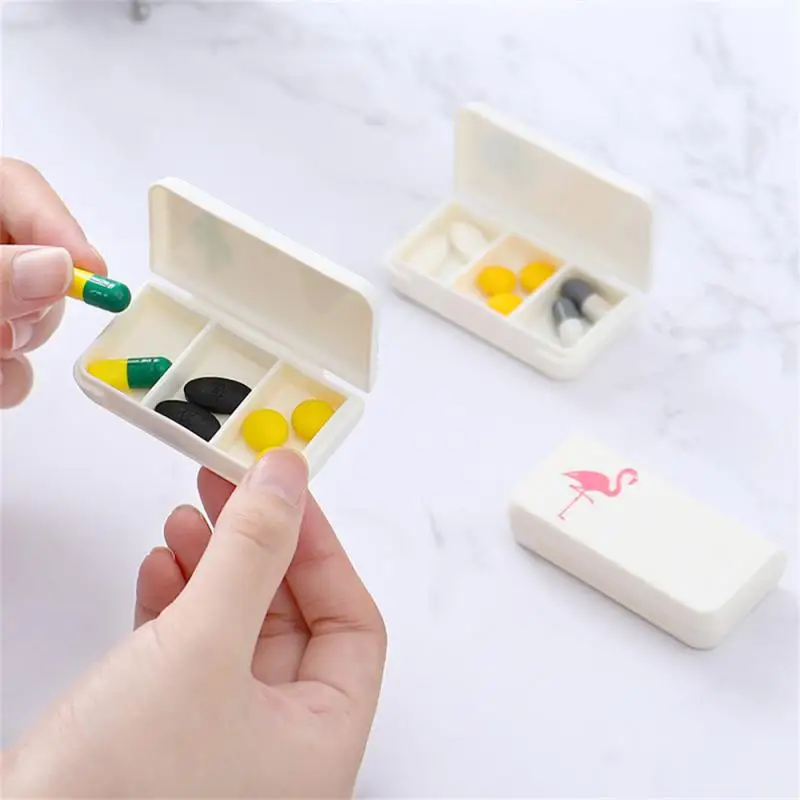 Travel Pill Case Independent Lattice Organizer Container Mini 3 Lattices Pill Box Drug Tablet Dispenser Dispensing Splitter