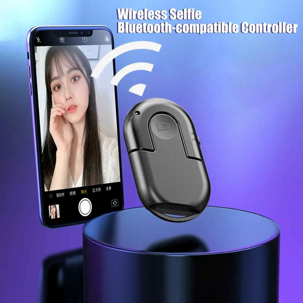Mini Wireless Selfie Remote Control Bluetooth-compatible Shutter Release Button Camera Phone Self-timer Page Turning Controller