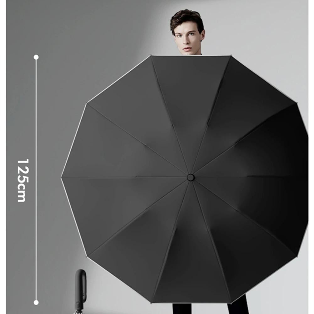 Ring Buckle Design 10 Rib Fully Automatic Umbrella for Men Folding Extra Large Strong Strong WOMEN'S Sunshade Double Umbrella