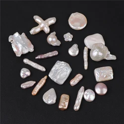 Irregular Natural Pearl Beads Charms Cross Round Baroque Pearl Loose Beads For Jewelry Making DIY Pendant Bracelet Earrings